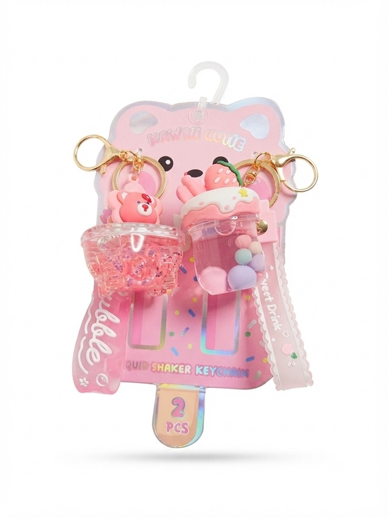 kawaii cutie Other - Kawaii Pink Bubble Shaker Keychain Duo - Kids Accessories